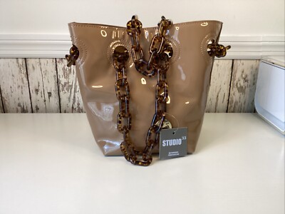 NWT Studio 33 Woke Newbie Bucket Bag - DEEP BEIGE - Handbag - CHAIN HANDLES