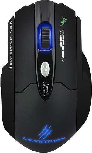 Dragonwar Leviathan Souris Gaming 3200DPI avec LED Bleue et 6 Boutons - Noir - Photo 3/7