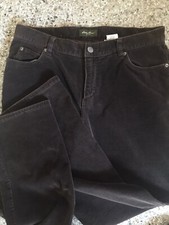 Eddie Bauer Legendary Corduroy Pants Size 14 Dark Brown Stretch