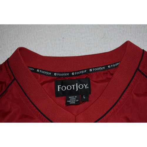 Footjoy Golf Pullover Shirt Mens Size Large Performance Polyester Red V-Neck - Picture 3 of 7