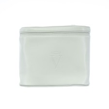 Valmont White Cosmetic PU Leather Zipper Make...
