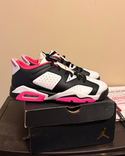 Air Jordan 6 Retro Low GS Fierce Pink Black White 7Y 768878-061 EUC