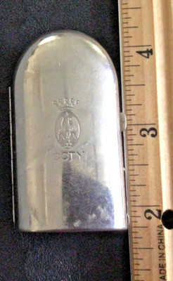 VINTAGE 1920s COTY PERFUME BOTTLE IN METAL CASE - VGC