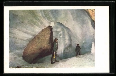 Künstler-AK Salzburg, Eisriesenwelt im Tennengebirge, Eistor zum Mörkdom 