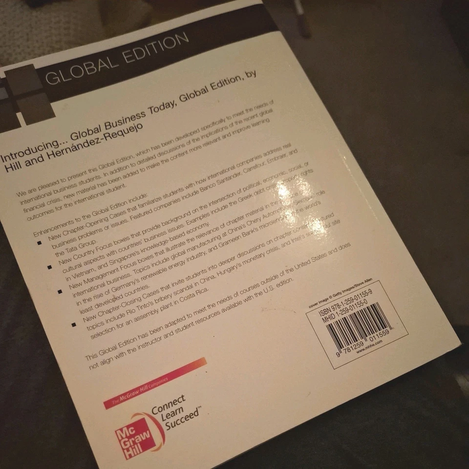 GLOBAL BUSINESS TODAY By Charles W. L. Hill. Global Edition. 7-E. McGraw Hill. - Image 2 of 2