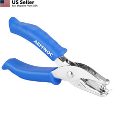 Single Hole Punch 1/4 Inch Paper Puncher Soft Grip Handle 6 Sheet Blue USA