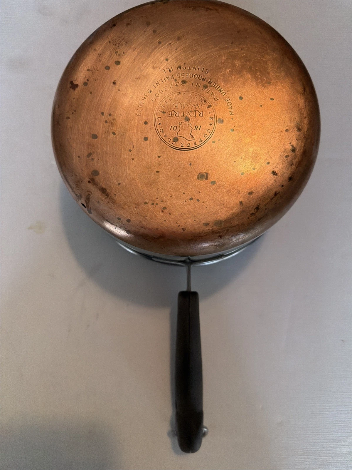 Revere Ware 2 Qt Sauce Pan Pot W/ Lid Pre-1968 Copper Bottom Handle Ring