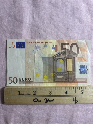 #ad 2002 50 Euro Italy Jean Claude Trichet Circulated $79.99