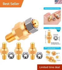 8-Piece Brass Side Post Battery Terminal Adapter with 3/8 Diameter Bolts