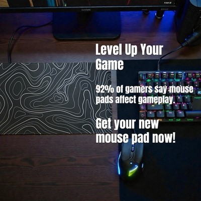 Large Patterned Gaming Mouse Pad Non-Slip Black White XL for Gaming