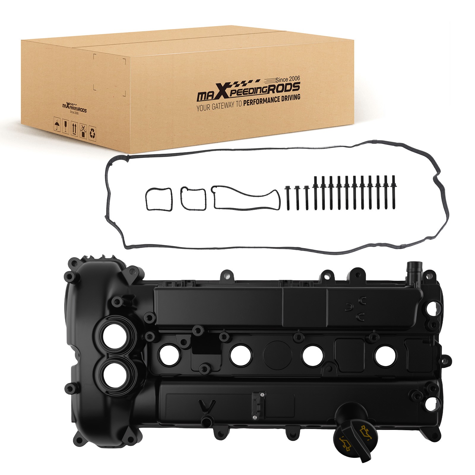 Engine Valve Cover for Ford Mustang/Fusion 2.3L 2.0L LR038319 Aluminum Black