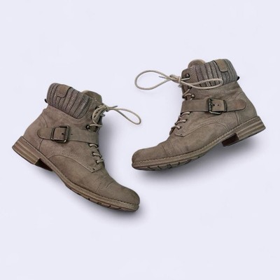 Limelight Brown Taupe Lace Up Heeled Ankle Boot Size 10