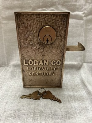 Brass Door Lock Logan Co Louisville Kentucky With Working Keys!!