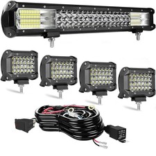 LED Light Bar Kits - 20 Inch LED Light Bar for Tuck and 4pcs 72w Light Pods w...