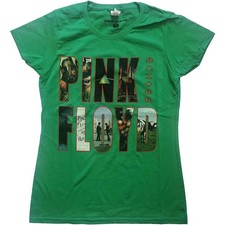 Image of Pink Floyd T Shirt Echoes Album Montage new Official Womens Skinny Fit Green