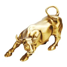 Wall Street Bronze Bull Statue Wall Street Charging Bull Sculpture Home Decor