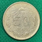 1925 Mexico 50 Centavos Silver — photo from another recent sale