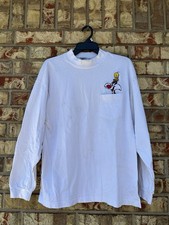 Vintage Looney Tunes Sylvester Tweety Embroidered Pocket Long Sleeve Size L 1994