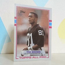 Topps 1989 Tim Brown Rookie Base Los Angeles Raiders Football Card #265. rookie card picture