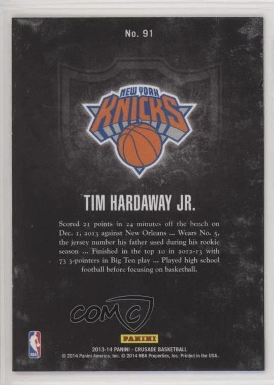2013-14 Panini Crusade Crusade Blue Tim Hardaway Jr #91 Rookie RC - Image 2 of 2