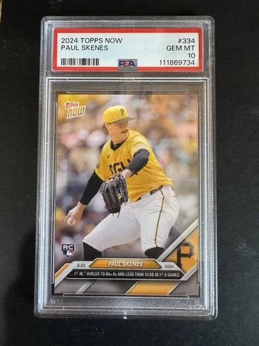 2024 Topps Now - Paul Skenes #334 /5121 (RC) PSA 10