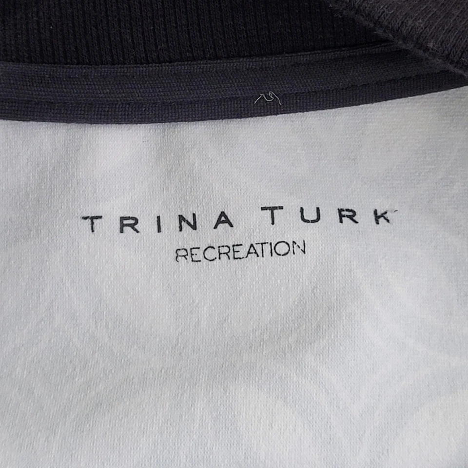 Chaqueta Recreativa Trina Turk M Diseño Retro Abstracto Cremallera Completa Ropa Deportiva Foto 4 de 4