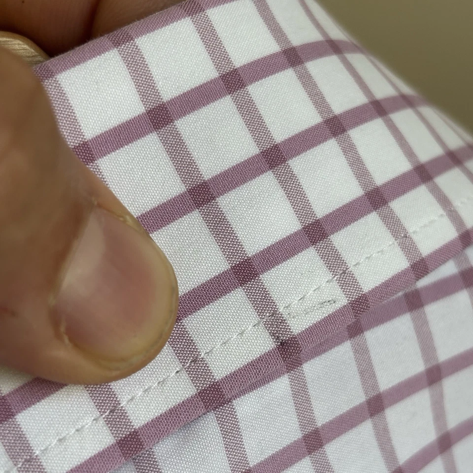 Bonobos Mens 17-35 Slim Fit Dress Shirt Mauve Check Plaid Long Slv Ild Money NWT - Image 4 of 4