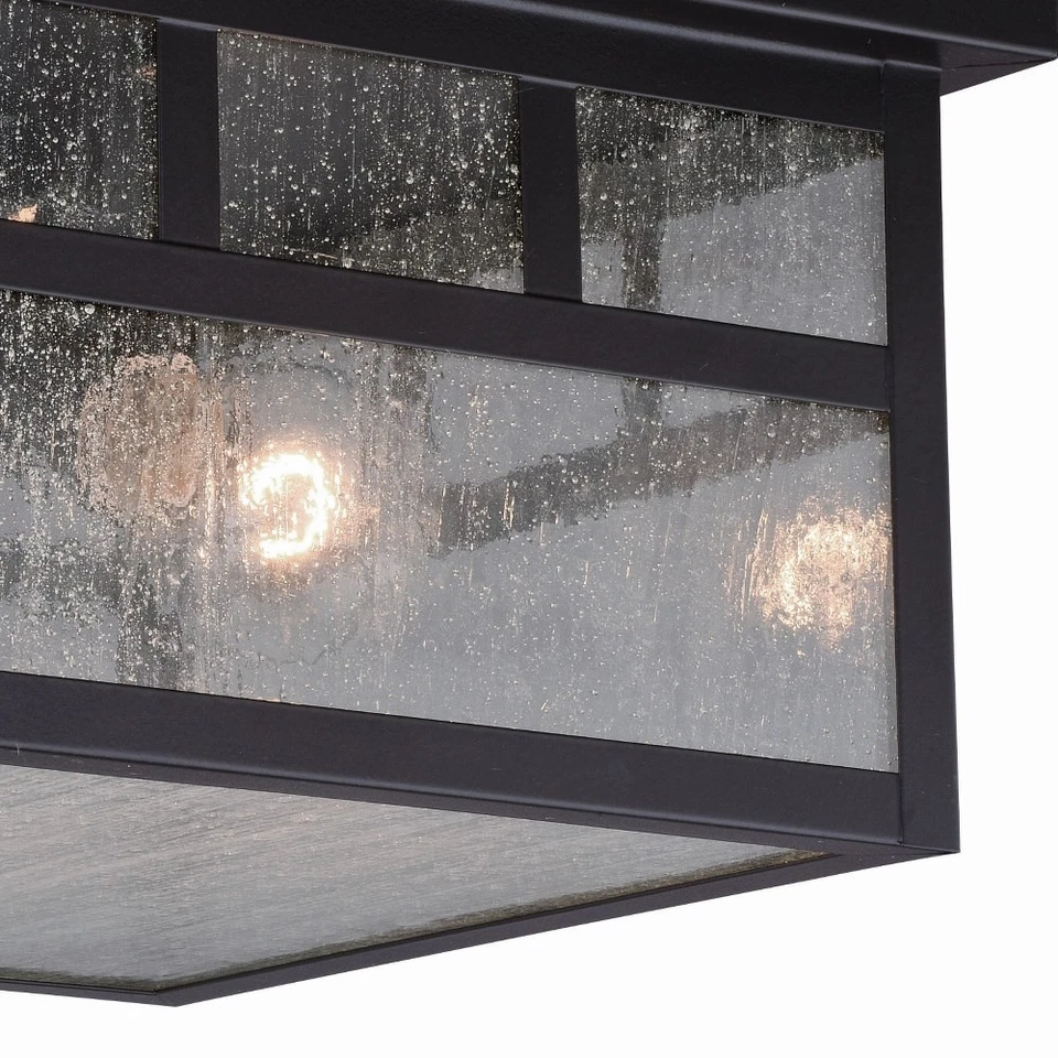 Mission 2-Light Outdoor Ceiling in Mission and Square Style 7 Inches Tall and - Image 2 of 3