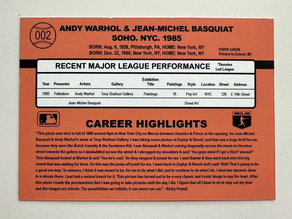Andy Warhol & Jean-Michel Basquiat - SoHo. Nueva York. Impresión de los piratas Ricky Powell 1985 Foto 2 de 3