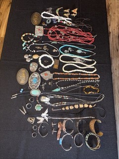 70 Piece Lot Of Vintage To Now Mostly Native Style Costume Jewelry #15