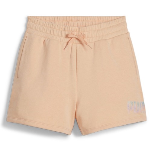 PUMA Ess+ Summer Daze Graphic Shorts Youth Girls Orange Casual Athletic Bottoms