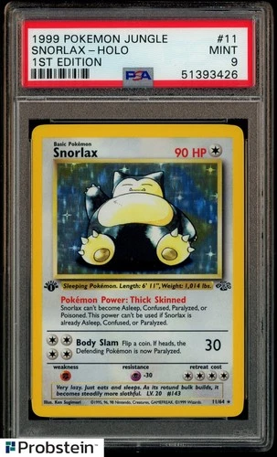 1999 Pokemon Jungle 1st Edition #11 Snorlax Holo PSA 9 MINT