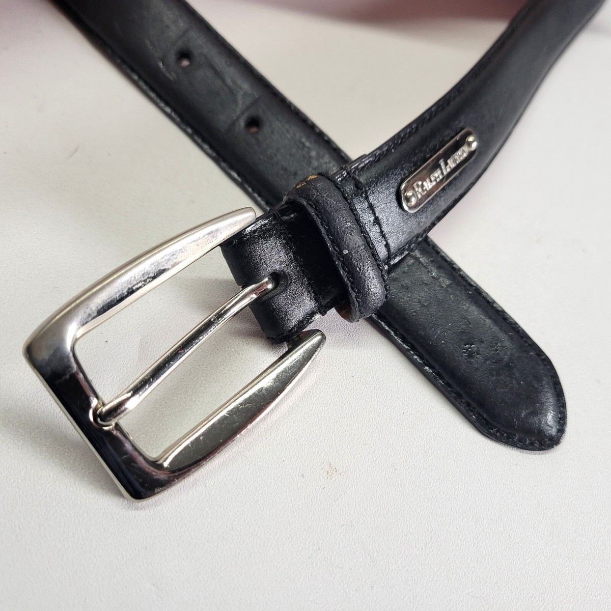 Ralph Lauren Leather Belt 28 S Black 2220006-001 | eBay