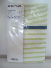 IKEA SKAMTSAM Crib Duvet Quilt Cover with pillowcase White Green Blue NEW NOS