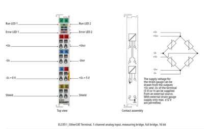 Beckhoff EL3351 EtherCAT Terminal, 1CH input, measuring bridge, full bridge
