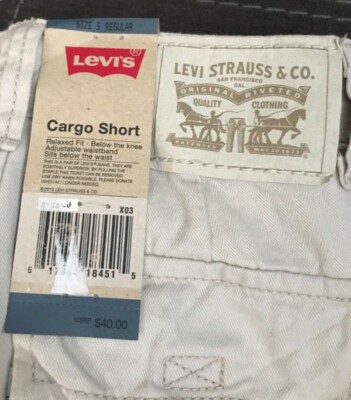 NWT: Levi's Levi Strauss & Co Boy's Relaxed Fit Cargo Shorts Size