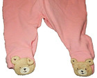 9H 0-3M Vintage Carter's Girls Pink Hide & Seek Teddy bear Footed Sleeper Outfit — photo 4