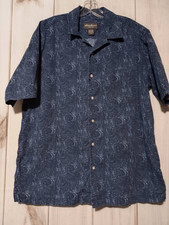 Eddie Bauer Shirt Men's Medium Blue Short Sleeve Button Front