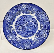 WOOD & SONS English Scenery Blue White Woods Ware England Pie Plate 6 3/4" #c