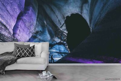 3D Rock Cave Blue Night People Wallpaper Wall Murals Removable Wallpaper 451