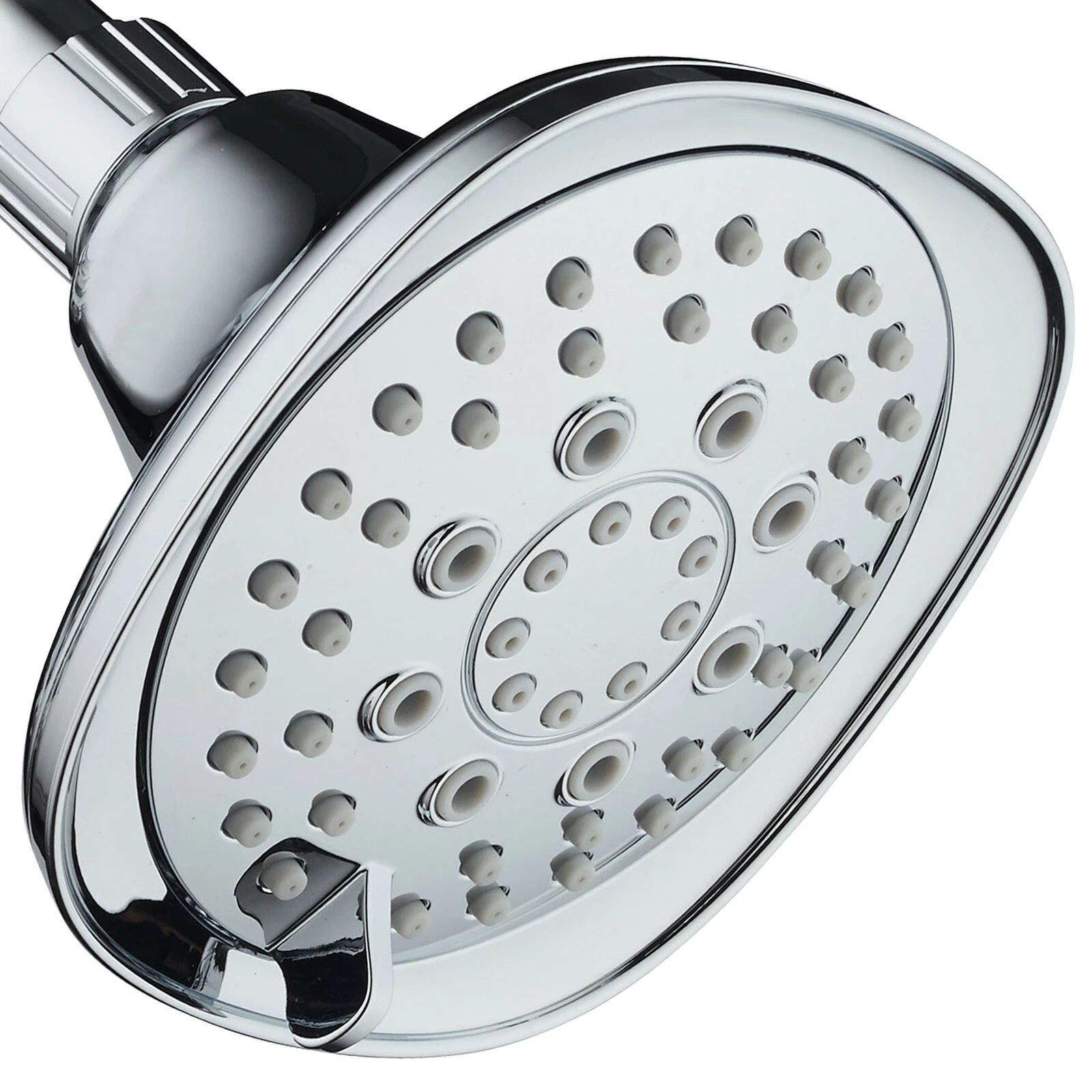 AquaDance Oval Square 6-Setting High-Pressure 4.3" Shower Head, Chrome Finish