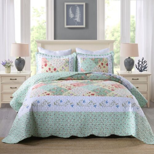 MarCielo 3 Piece Quilt Set Lightweight Bedspread Set By014