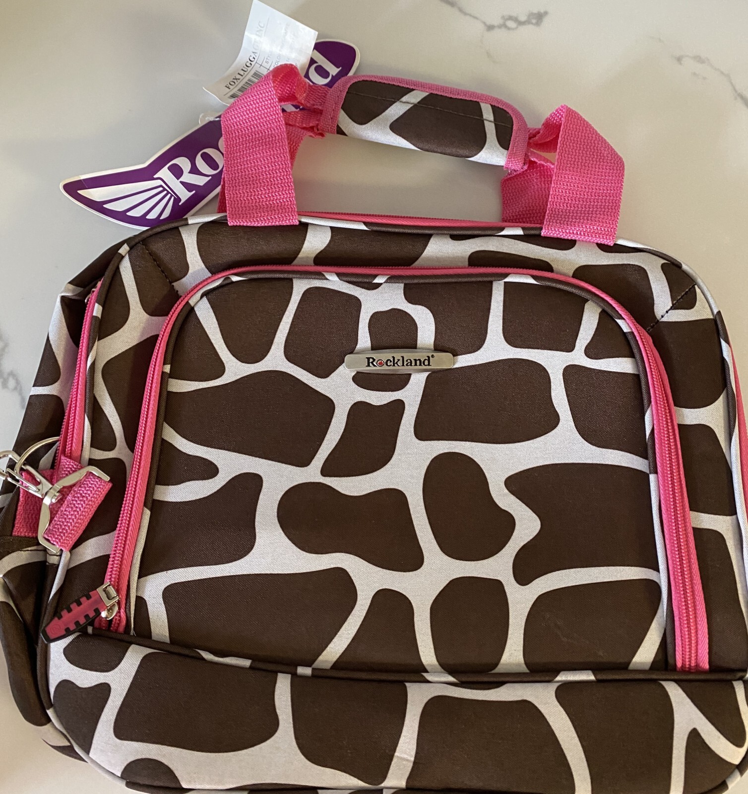 Rockland Fox Luggage Travel Bag ~ Color Pink Giraffe ~ Brand