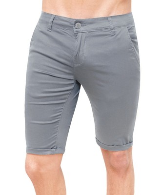 Pantaloni corti uomo casual grigio shorts jeans bermuda slim fit aderenti |  eBay