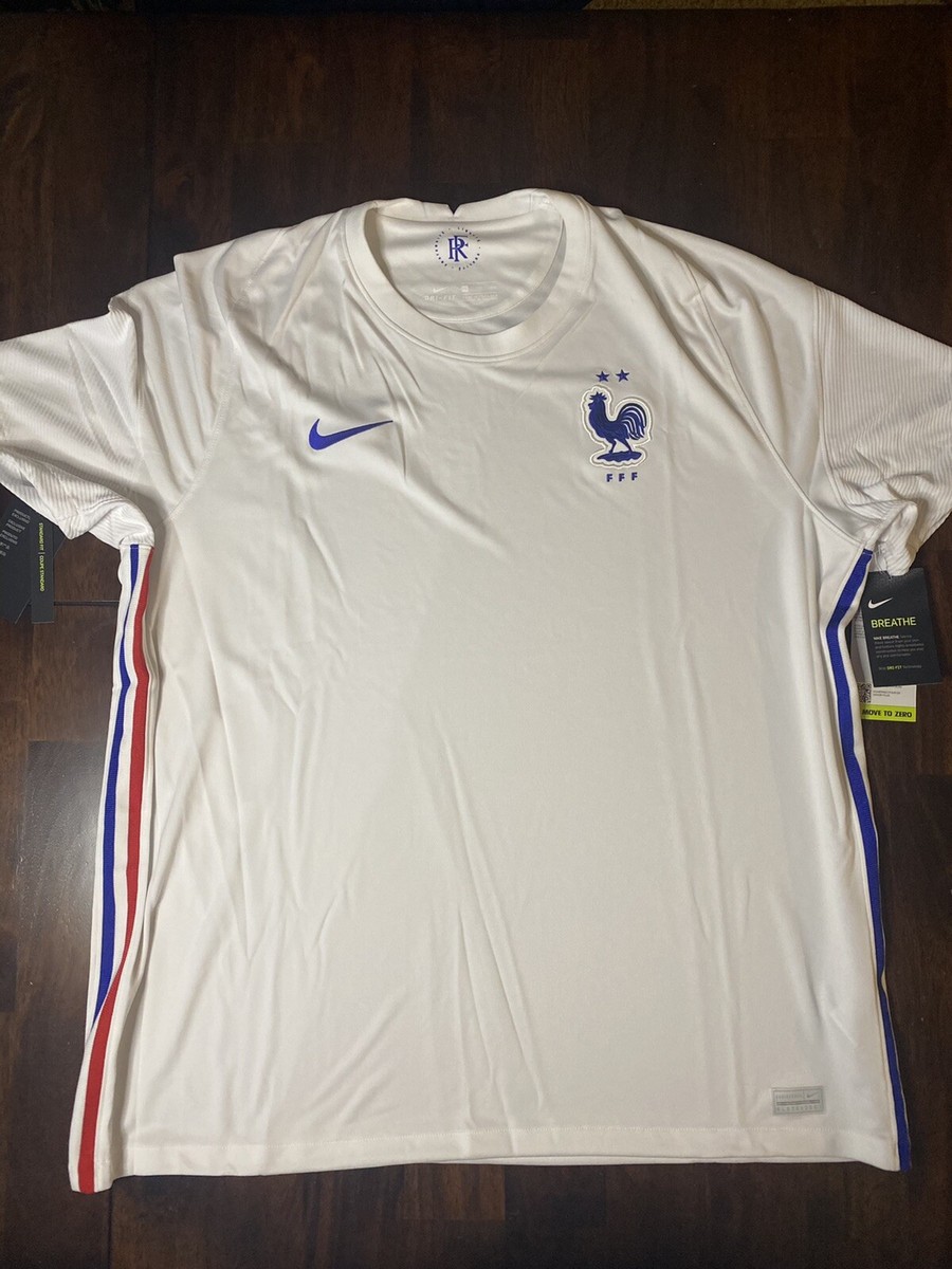 NIKE 2020-21 FRANCE AWAY JERSEY (CD0699-100) WHITE-BLUE-RED SZ 2XL