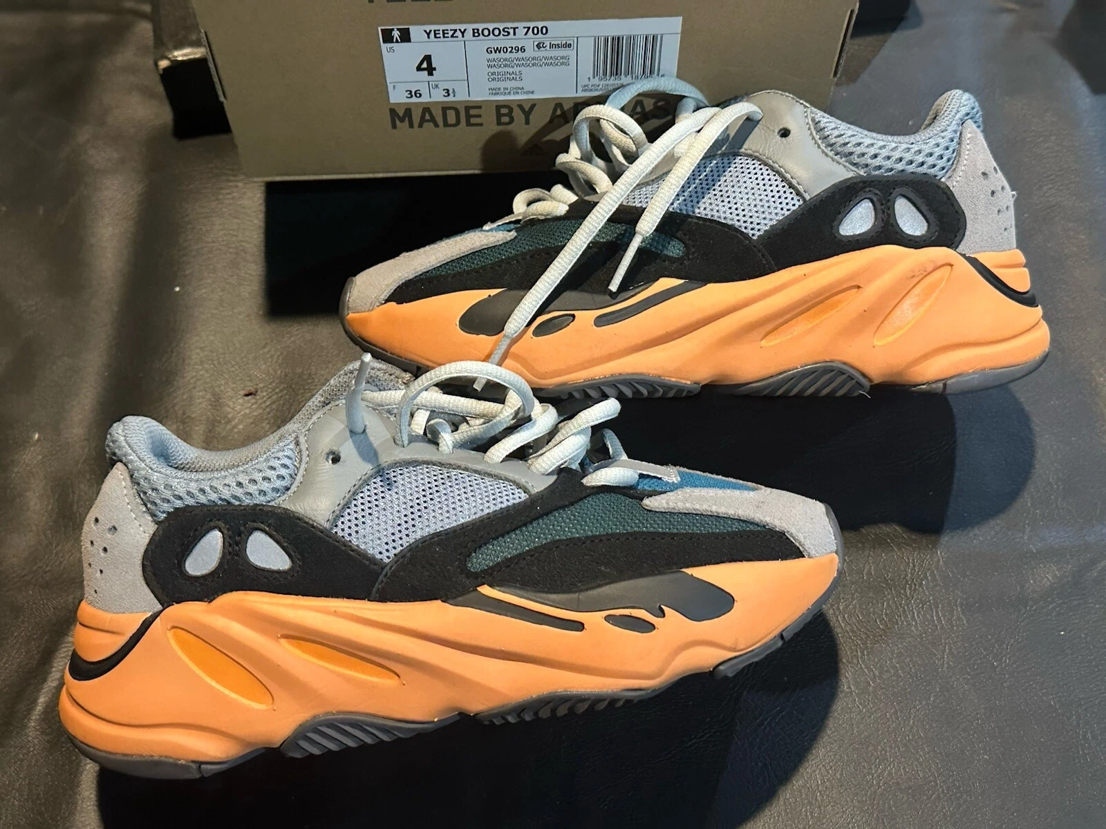 Adidas Yeezy Boost 700 Arancione Lavaggio Uomo Taglia:4
