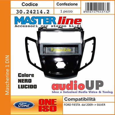 Mascherina Autoradio 1 DIN Nero Lucido - Cornice Di Sostituzione Per Stereo Auto - Foto 10