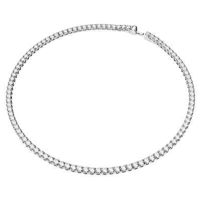 Swarovski Matrix Tennis Necklace Medium, Round Cut White Rhodium