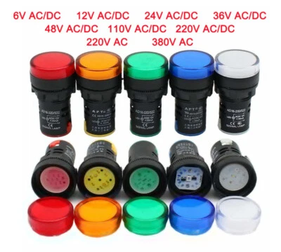 22 mm Techna LED Kontrollleuchte Blinker Panel Befestigung-DC AC 12/24/110/230 V - Bild 1 von 4