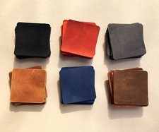 Mix Shades Leather Coasters Square 10x10 cm. Set of 10 pcs. Has a natural marks